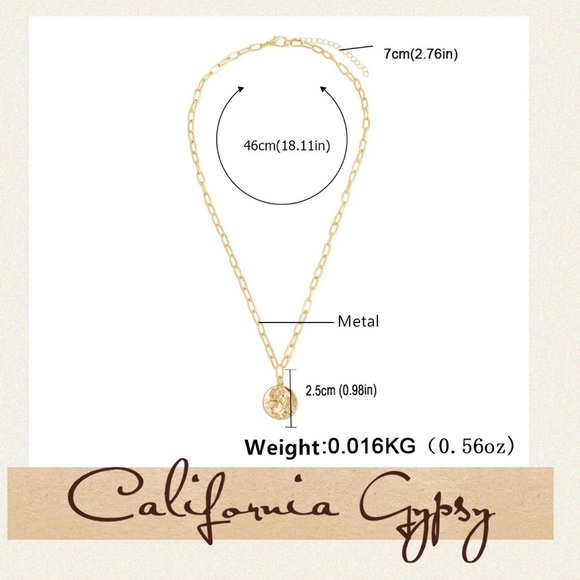 JUST IN🎉Rose Quartz Layered Medallion Necklace - Picture 4 of 5